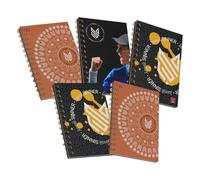 Pigna Cahiers Maxi Spiralés Sinner, intérieur 5M, carré 5 mm, 4 trous et microperforation, papier 80 g, format A4 21 x 29,7 cm. Lot de 5