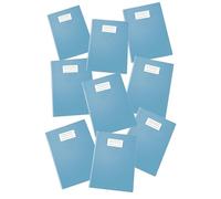 Pigna, Couverture de cahier en PVC coloré brillant, format A4, 230 microns, avec rabats et pochette de monnaie, couleur bleu clair, 25 pièces