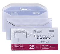 Pigna Enveloppes Buste Commerciali Senza Finestra Leyla 110x230 Mm Gommata 80 Gr Conf. 25 Pz