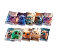 Pigna, lot de 10 cahiers maxi Abbracciamostri, format A4 21 x 29,7 cm, 80 pages + page de garde, papier 80 g/m², intérieur 5M, quadrillage 5 mm