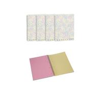 Pigna, lot de 4 maxi cahiers lignés monochromes multicolores, spirale A4 avec trous, 80 feuilles, idéal pour l'école et le bureau, 80 feuilles