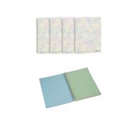 Pigna, lot de 4 maxi cahiers quadrillés monochromes multicolores, spirale A4 avec trous, 80 feuilles, idéal pour l'école et le bureau, 80 feuilles