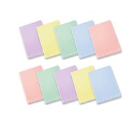 Pigna, Maxi Cahier monochrome PASTEL, A4, 80 g, 80 pages + intercalaire, Couverture rigide, Plastique mat, intérieur 0C, ligné avec marge, Couleurs assorties, 10