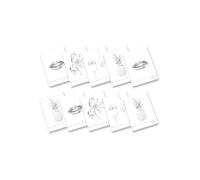 Pigna, Maxi Cahier monochrome Silver, A4, papier intérieur 100 g/m², pages 72 + revêtement, intérieur 5 m, carreaux 5 mm, sujets assortis, lot de 10