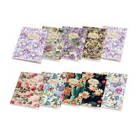 Pigna, Maxi Cahier Nature Fleurs, A4 21x29,7 cm, intérieur 0Q, quadrillé avec marge, 80 g, Papier recyclé, matières assorties, 10