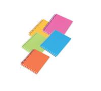 Pigna, Maxi cahiers spiralés MONOCROMO FLUO PPL, format 22,5x29,7, feuilles 70, papier gr. 80, avec 4 trous pour le classement et la microperforation, intérieur 1R, ligné, 5 pièc.