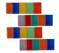 Pigna Mini carnets à spirales monochromes, intérieur 5M, carré 5 mm, sans trou ni microperforation, papier 80 g, couvertures assorties, format 8x12 cm, 20
