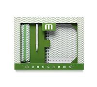 Pigna, MONOCROMO PATTERN, coffret cadeau (étui, carnet à spirales, stylo), vert