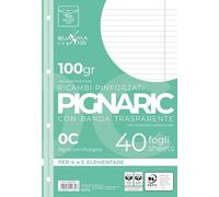 Pigna, Paquet de 40 4 trous, classement, bande latérale renforcée, feuilles à trous renforcées, papier 100 g/m², format A4, 21x29 7, 0C, lignées, marges, etc. feuilles A4, 0C, lignées avec marge