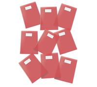 Pigna, Protège-cahier en PVC transparent et coloré, format A4, 210 microns, avec rabats et pochette de monnaie, couleur rouge, 25 pièces