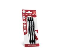 Pigna, stylo à bille monochrome avec mécanisme à clic, blister de 3 unités, encre noire, écriture fluide, idéal pour l'école et le bureau