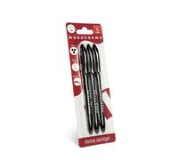 Pigna, stylo à encre semi-gel, blister de 3 unités (noir), écriture fluide, idéal pour l'école et le bureau