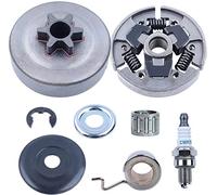 Pignon et Embrayage Kit pour Tronçonneuse STIHL MS211 MS181 MS171, ADEFOL Tambour Embrayage + Pignon + Bougie + Roulement + Vis sans fin + Rondelle Pieces Detachees 8 in 1