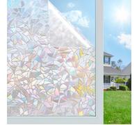 Pigo Film Fenetre Anti Regard Arc-en-Ciel Film Occultant pour Fenêtre 30x200cm Anti UV Vue Fenetre Décoratif pour Chambre Salon