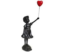 PIGPIGFLY Sculpture Figurine Banksy, Statue de Fille en Ballon, Décoration Salon Intérieur, Maison, Bureau, Bibliothèque, Étagère (Noir)
