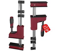 Piher PRL 95 Lot de 2 serre-joints pour le travail du bois - Envergure de 100 cm - Serre-joint parallèle solide avec force de serrage de 700 kg - Acier forgé fabriqué en UE - Tendeur et écartement