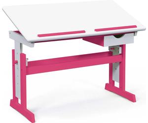 Pijii bureau 1 tiroir, réglable blanc, rose.
