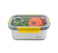 Pika - Boite alimentaire en inox et couvercle en verre trempé - Hermétique et légère - Compatible micro-ondes, four, congélateur - MetalShock (1780ml)