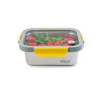 Pika - Boite alimentaire en inox et couvercle en verre trempé - Hermétique et légère - Compatible micro-ondes, four, congélateur - MetalShock (1200ml)