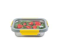 Pika - Boite alimentaire en inox et couvercle en verre trempé - Hermétique et légère - Compatible micro-ondes, four, congélateur - MetalShock (820ml)