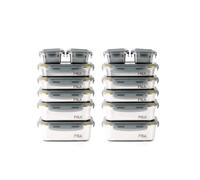 Pika | Lot de 14 boites alimentaires en inox | Batch cooking | Compatible au micro-ondes, four, congélateur | Rangement facile