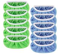 PIKABOOM Lot de 10 Chiffons de Sol lavables en Microfibre - compatibles avec Les balais Swiffer (5X Bleu + 5X Vert)