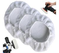 PIKABOOM Lot de 4 Bonnets à Polir en Laine d'agneau 250mm - Compatibles avec la Polisseuse sans Fil Einhell Auto CC-PO 90 et CE-CB 18/254 Li