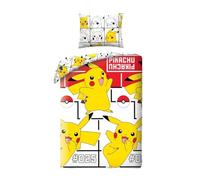Halantex Parure de lit Pikachu Pokémon 100% coton réversible 140x200 + taie 65x65