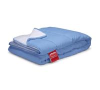 PIKOLIN Couette 100 x 120 cm 300 g Tempérée en Fibre Ecolofil pour Berceau - Couette Réversible Toucher Plume, Lavable, Douce et Respirante - Bicolore Bleu/Blanc