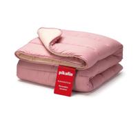 PIKOLIN Couette 100 x 120 cm 300 g Tempérée en Fibre Ecolofil pour Berceau - Couette Réversible Toucher Plume, Lavable, Douce et Respirante - Bicolore Mauve/Blanc