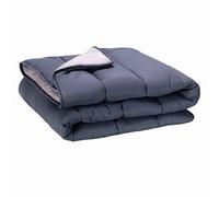 PIKOLIN Couette 140 x 200 cm 300 g Tempérée en Fibre Ecolofil pour Lit 1 Personne - Couette Réversible Toucher Plume, Lavable, Douce et Respirante - Bicolore Gris Clair/Gris Naturel
