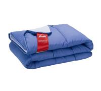 PIKOLIN Couette 150 x 220 cm 300 g Tempérée en Fibre Ecolofil pour Lit 1 Personne - Couette Réversible Toucher Plume, Lavable, Douce et Respirante - Bicolore Bleu