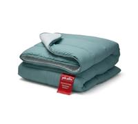 PIKOLIN Couette 150 x 220 cm 300 g Tempérée en Fibre Ecolofil pour Lit 1 Personne - Couette Réversible Toucher Plume, Lavable, Douce et Respirante - Bicolore Verte