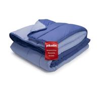 PIKOLIN Couette 240 x 220 cm 300 g Tempérée en Fibre Ecolofil pour Lit 2 Personnes - Couette Réversible Toucher Plume, Lavable, Douce et Respirante - Bicolore Bleu