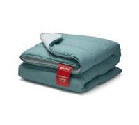 PIKOLIN Couette 260 x 240 cm 300 g Tempérée en Fibre Ecolofil pour Lit 2 Personnes - Couette Réversible Toucher Plume, Lavable, Douce et Respirante - Bicolore Verte