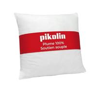 PIKOLIN Oreiller 60 x 60 cm Fibre Ecolofil Hypoallergénique, Taie Coton avec Traitement Anti-acariens - Confort Moelleux Respirant et Fermeté Faible