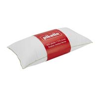 PIKOLIN Home - Oreiller de qualité supérieure en Duvet 70% avec Double taie en Coton Anti-acariens, liseré Vert et fermeté Moyenne