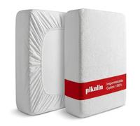 PIKOLIN Protège Matelas 80 x 190/200 cm Hauteur max. 32 cm Imperméable en 100% Coton Extra Douce avec Certifié Oeko-Tex - Housse de Matelas Respirante et Absorbante