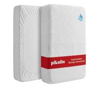 PIKOLIN Protège Matelas Bébé 60 x 120 cm Hauteur max. 32 cm Imperméable avec Certifié Oeko-Tex - Housse de Matelas en Éponge Respirante et Silencieuse, Élastique sur le Pourtour