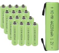 Pile AA rechargeable, NiMH, longue durée, 16 pièces AA