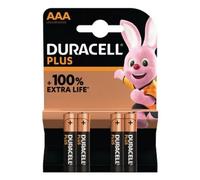Pile AAA Duracell Plus DPBLR3B4 Alcaline 1,5V Pack 4 Haute Longévité