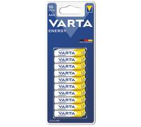 Varta 04103-229-630 : Pack de 4 piles alcalines AAA 1.5V à usage unique - Dimensions 44.5mm x 10.5mm, poids unitaire 11.3g