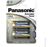 Panasonic Piles alcalines Everyday Power Silver LR14 (C) 1,5V – Blister de 2