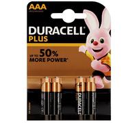 Pile alcaline LR03 AAA AM4 1,5V DURACELL Plus Power Duralock Blister de 4 piles