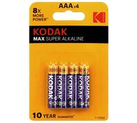 Pile alcaline LR03 AAA AM4 1,5V KODAK MAX Blister de 4 piles