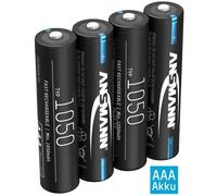 ANSMANN Piles rechargeables Micro AAA 1050 mAh NiMH 1,2 V (lot de 4) - Piles Micro AAA à haute capacité - Accumulateurs pour appareils gourmands en énergie (microphone, instrument électronique, etc.)