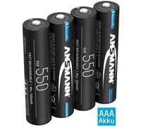 ANSMANN Piles rechargeables Micro AAA 550 mAh NiMH 1,2 V (lot de 4) - Piles Micro AAA à faible autodécharge - Accumulateurs idéaux pour télécommandes, lumières de jardin, jouets pour enfants, etc.