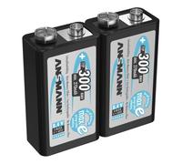 Pile ANSMANN bloc 9V 300mAh NiMH 1,2V ¿ 1000x rechargeable (lot de 2)