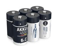 Pile ANSMANN C 4500 mAh NiMH 1,2 V (lot de 4) - batteries rechargeables baby C, haute capacité & faible autodécharge maxE pour un besoin de puissance élevé & une utilisation pendant plusieurs années