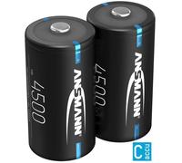 ANSMANN Piles rechargeables NiMH Baby C 4500 mAh 1,2 V (lot de 2) - Piles HR14 à faible autodécharge et haute capacité - Piles rondes pour les lampes torches, enceintes, appareils médicaux, etc.